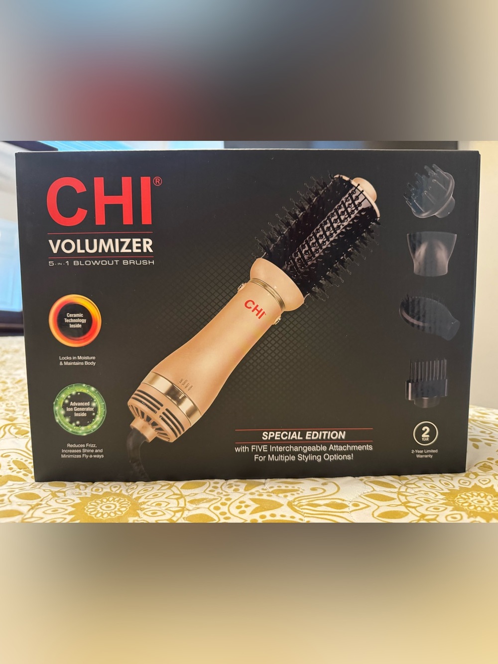 CHI Volumizer 5-in-1 Blowout Brush – Gold